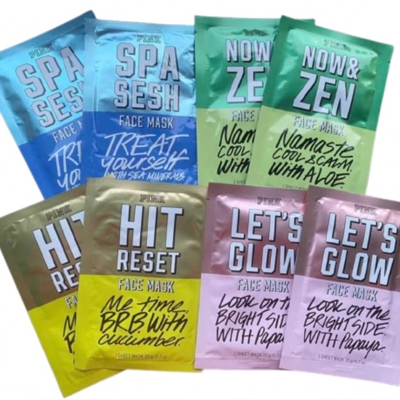 Set Lot 8 Victoria Secret VS PINK Face Masks Mask NEW Individual Packages - Picture 1 of 7